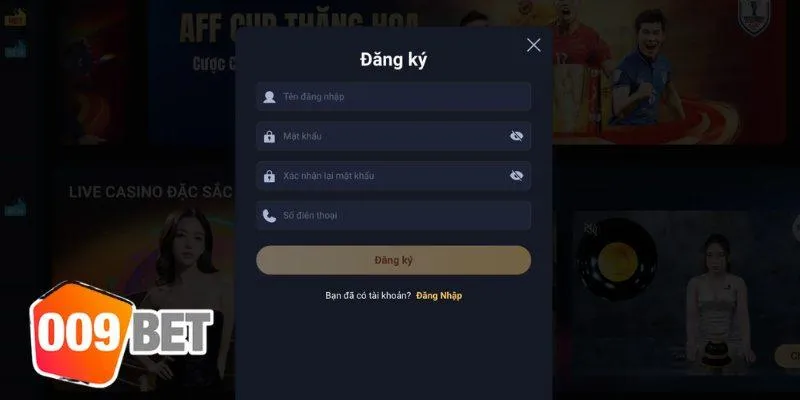 Hướng dẫn đăng ký 009BET từng bước