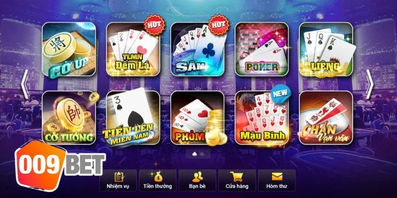 Khám phá top game bài 009BET thú vị